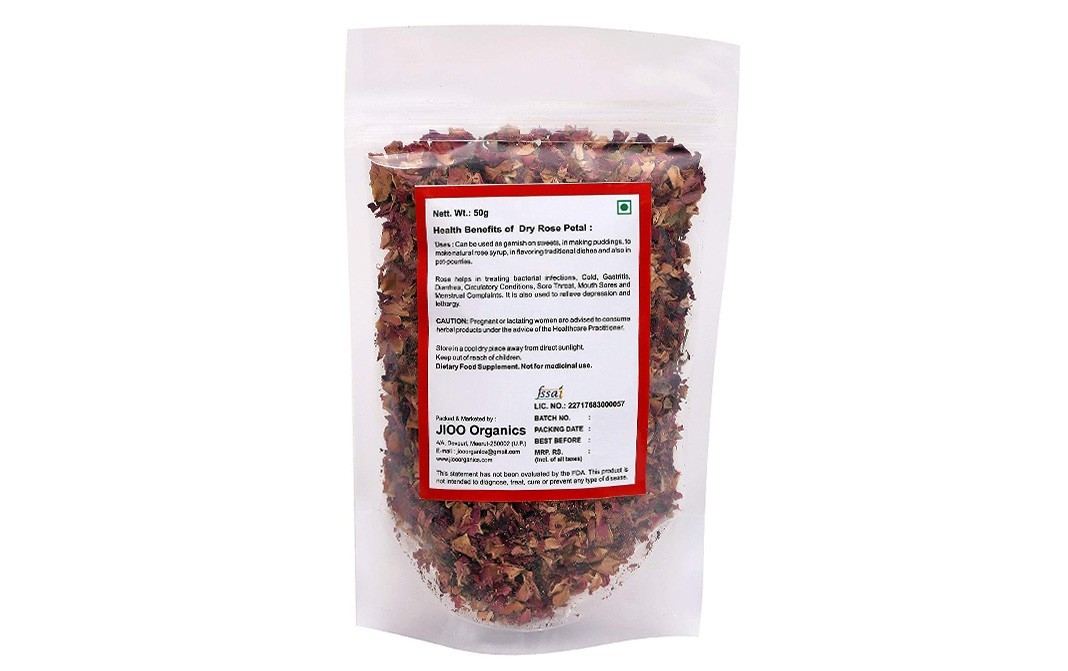 Jioo Organics Dry Rose Petal    Pack  50 grams